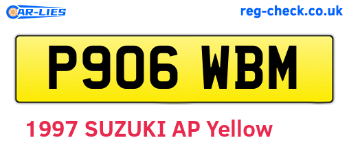 P906WBM are the vehicle registration plates.