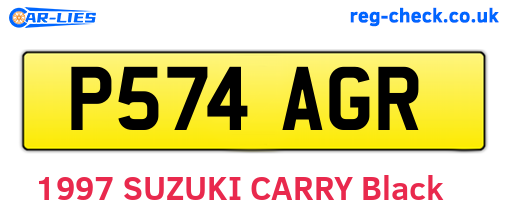 P574AGR are the vehicle registration plates.
