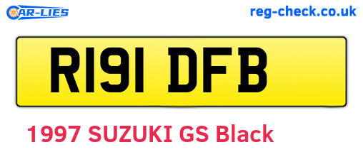 R191DFB are the vehicle registration plates.