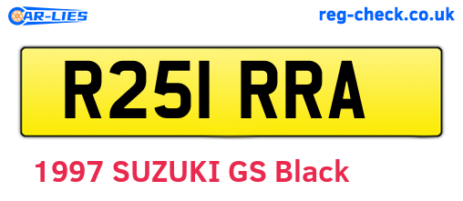 R251RRA are the vehicle registration plates.