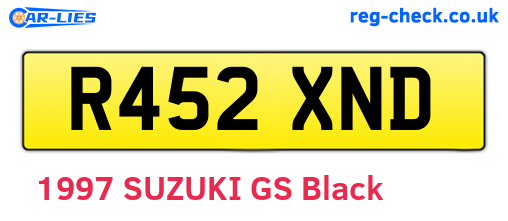 R452XND are the vehicle registration plates.