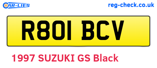 R801BCV are the vehicle registration plates.