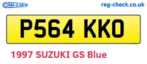 P564KKO are the vehicle registration plates.