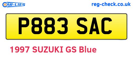 P883SAC are the vehicle registration plates.