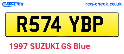 R574YBP are the vehicle registration plates.