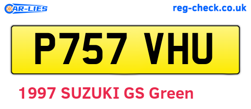 P757VHU are the vehicle registration plates.