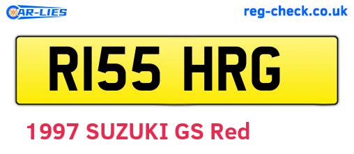 R155HRG are the vehicle registration plates.