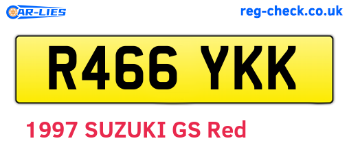 R466YKK are the vehicle registration plates.