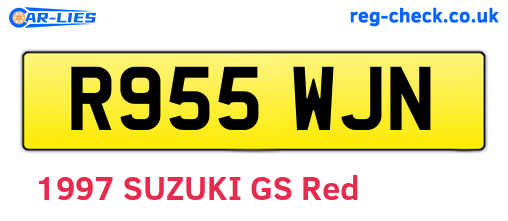 R955WJN are the vehicle registration plates.