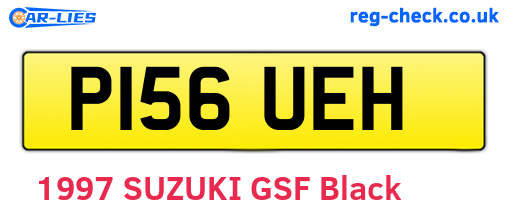P156UEH are the vehicle registration plates.