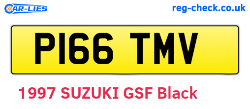 P166TMV are the vehicle registration plates.