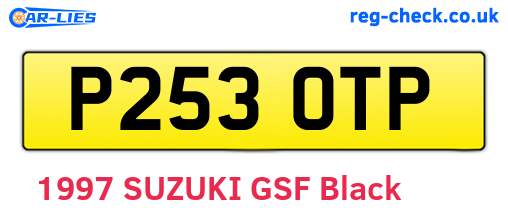 P253OTP are the vehicle registration plates.