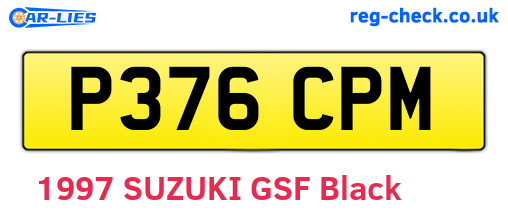 P376CPM are the vehicle registration plates.