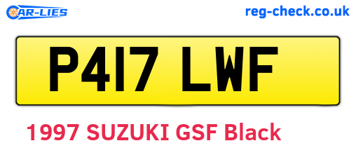 P417LWF are the vehicle registration plates.
