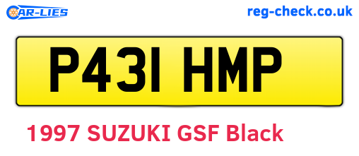 P431HMP are the vehicle registration plates.