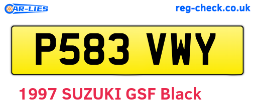 P583VWY are the vehicle registration plates.