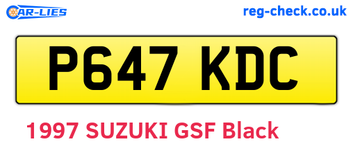 P647KDC are the vehicle registration plates.