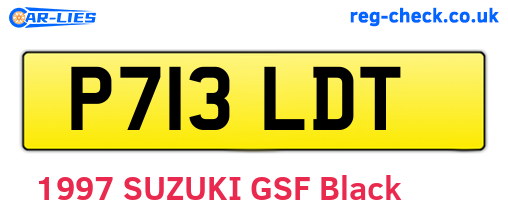 P713LDT are the vehicle registration plates.