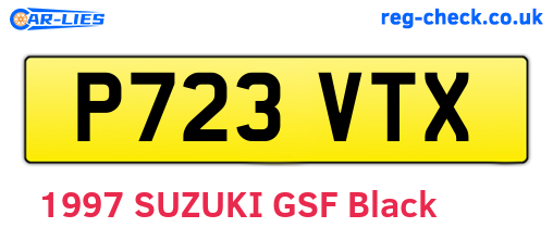 P723VTX are the vehicle registration plates.