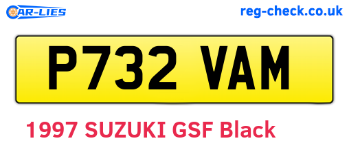P732VAM are the vehicle registration plates.