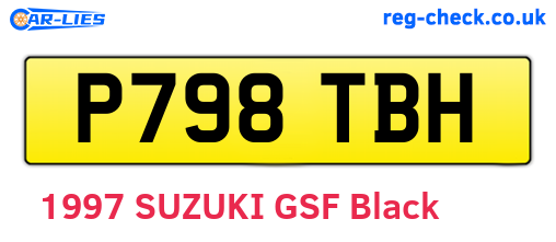 P798TBH are the vehicle registration plates.