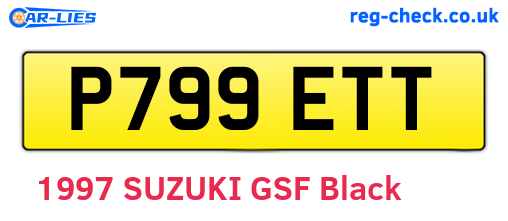 P799ETT are the vehicle registration plates.