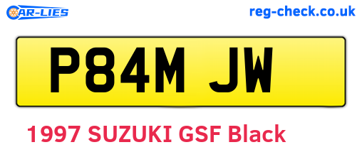 P84MJW are the vehicle registration plates.