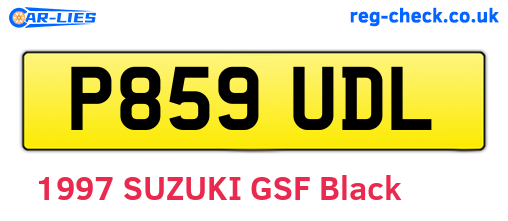 P859UDL are the vehicle registration plates.