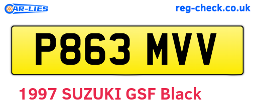 P863MVV are the vehicle registration plates.