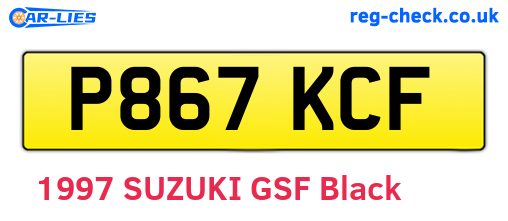 P867KCF are the vehicle registration plates.
