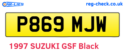 P869MJW are the vehicle registration plates.