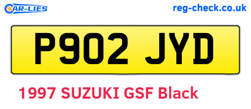 P902JYD are the vehicle registration plates.