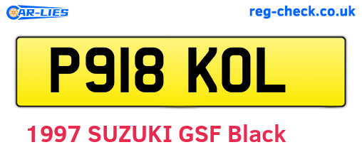 P918KOL are the vehicle registration plates.