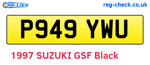 P949YWU are the vehicle registration plates.