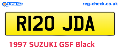 R120JDA are the vehicle registration plates.