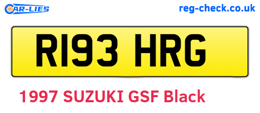 R193HRG are the vehicle registration plates.