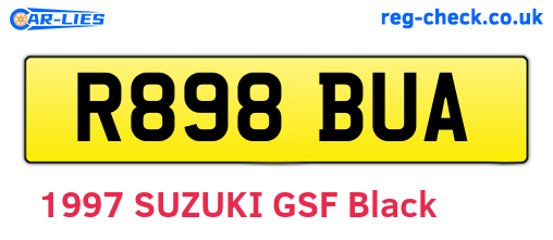 R898BUA are the vehicle registration plates.