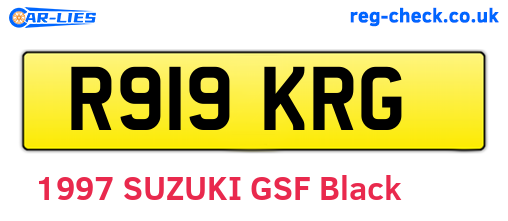 R919KRG are the vehicle registration plates.