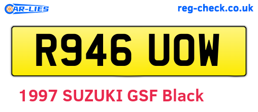 R946UOW are the vehicle registration plates.