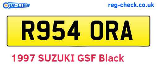 R954ORA are the vehicle registration plates.