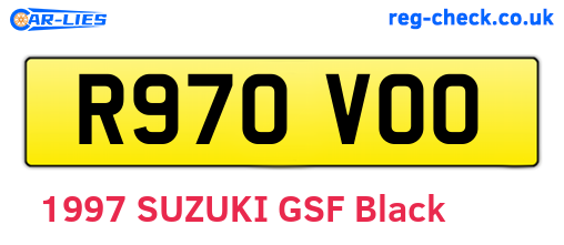 R970VOO are the vehicle registration plates.