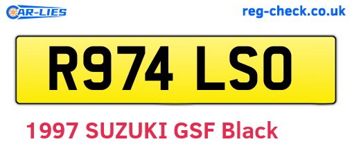 R974LSO are the vehicle registration plates.