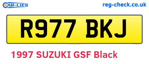 R977BKJ are the vehicle registration plates.