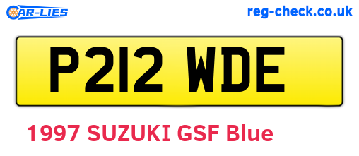 P212WDE are the vehicle registration plates.