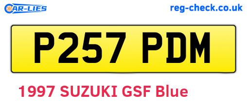 P257PDM are the vehicle registration plates.