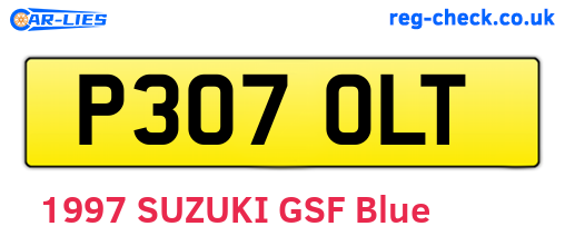 P307OLT are the vehicle registration plates.