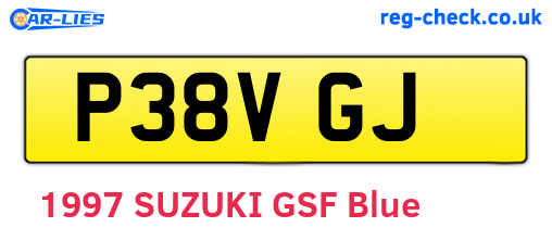 P38VGJ are the vehicle registration plates.