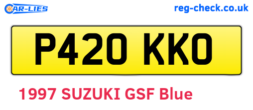 P420KKO are the vehicle registration plates.