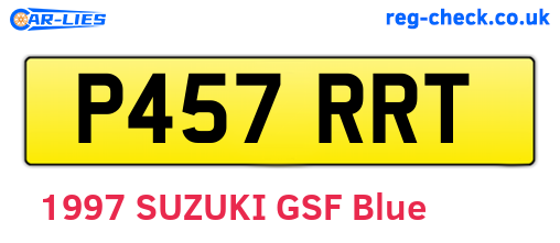 P457RRT are the vehicle registration plates.
