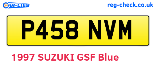 P458NVM are the vehicle registration plates.